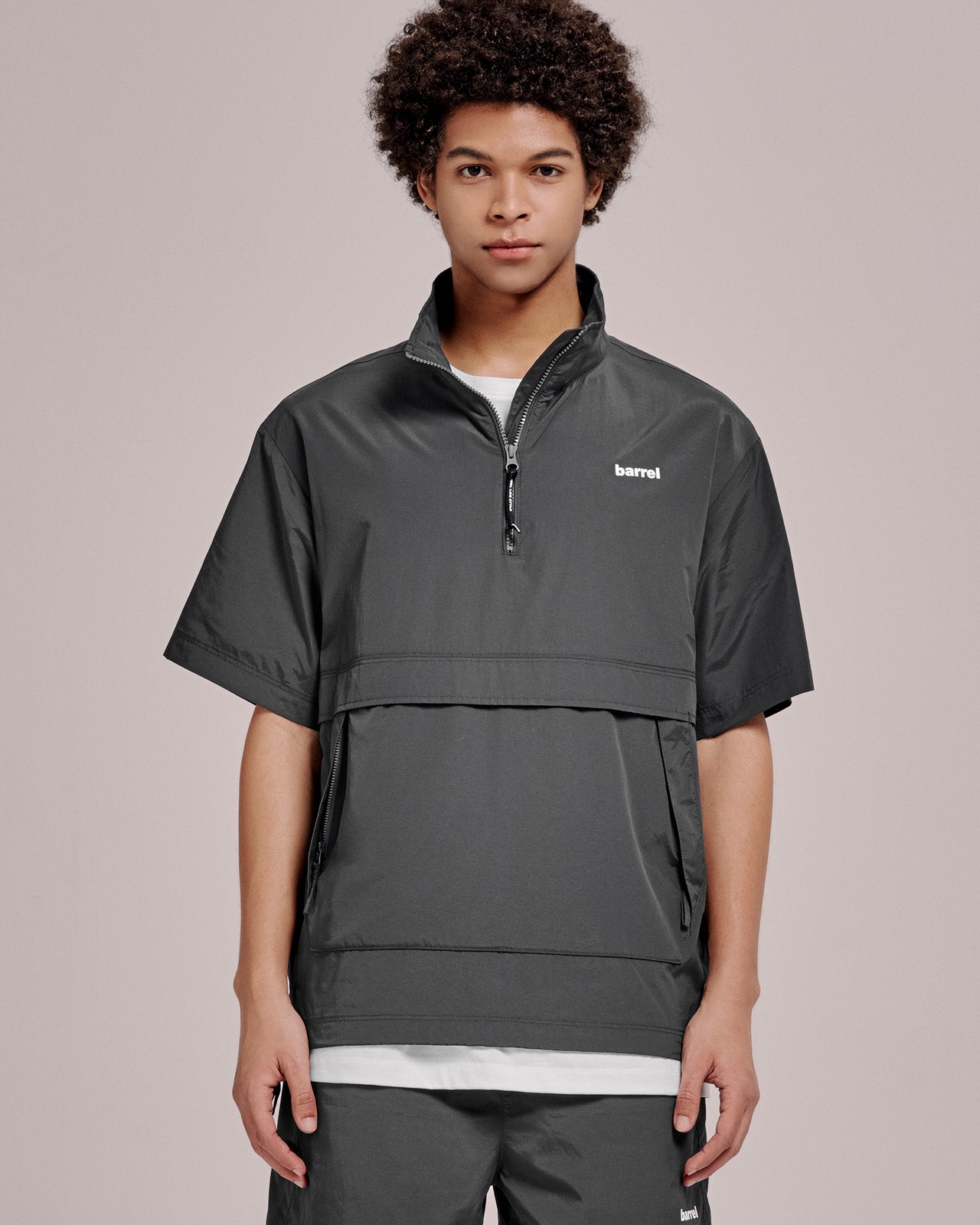 유니섹스 액티비 숏 슬리브 우븐 아노락