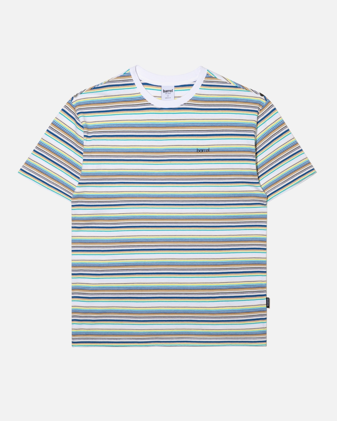유니섹스 멀티 스트라이프 숏 슬리브
