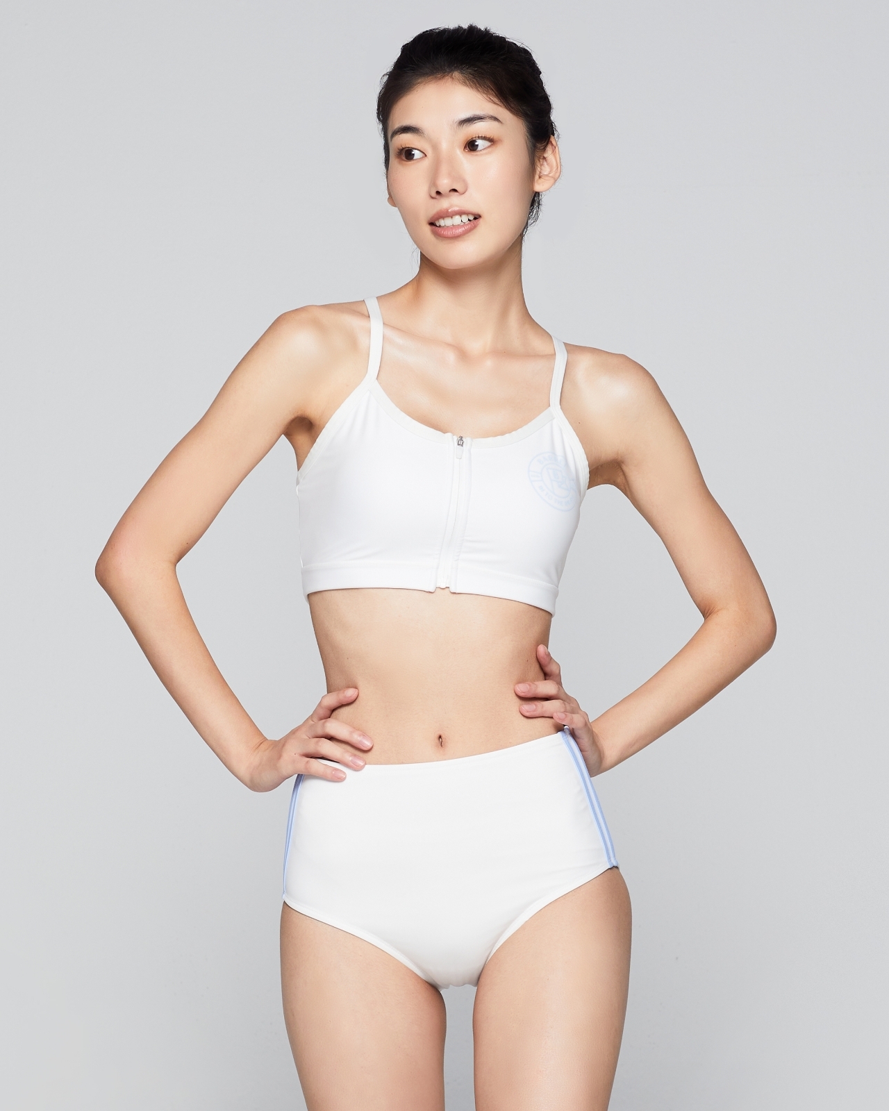 우먼 리조트 집업 브라탑