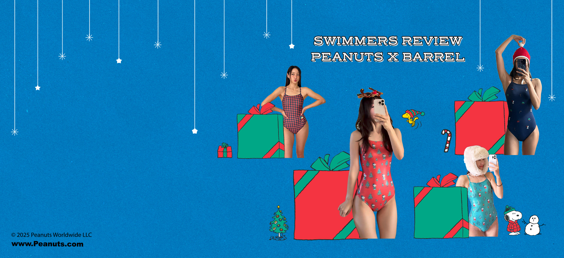 피너츠 X 배럴 콜라보<br>스위머 4인의 홀리데이 수영복 코디
